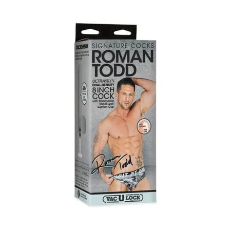 Doc Johnson Dildos Signature Cocks Roman Todd ULTRASKYN Cock with Removable VacULock Suction Cup 8in Vanilla