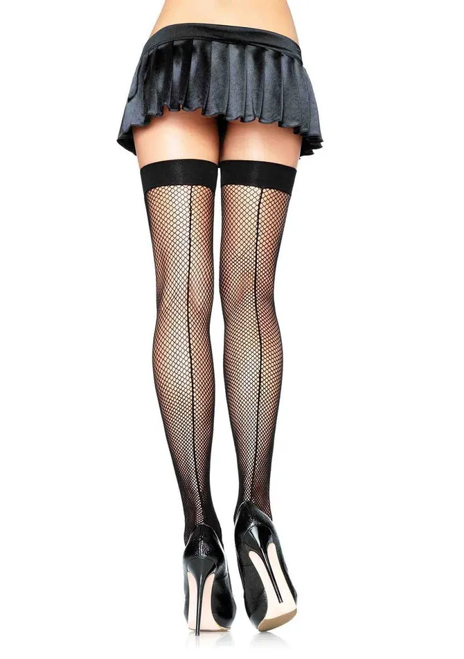 Leg Avenue Bodystockings Playsuits Backseam Thigh Highs One Size Black