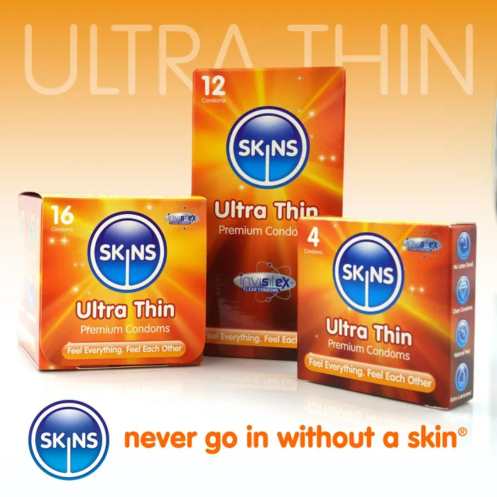 Skins Male Sex Toys Skins Condoms Ultra Thin 4 Pack Skins Male Sex Toys Skins Condoms Ultra Thin 4 Pack