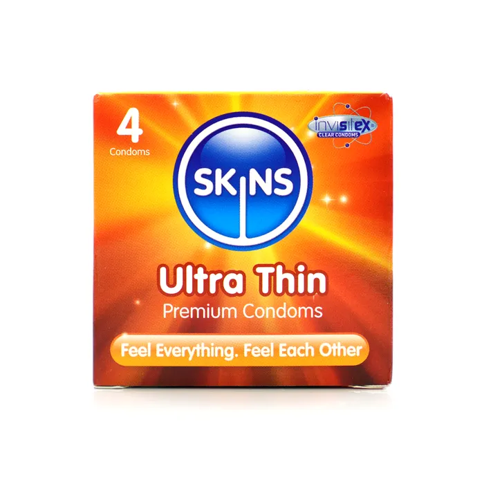 Skins Male Sex Toys Skins Condoms Ultra Thin 4 Pack Skins Male Sex Toys Skins Condoms Ultra Thin 4 Pack