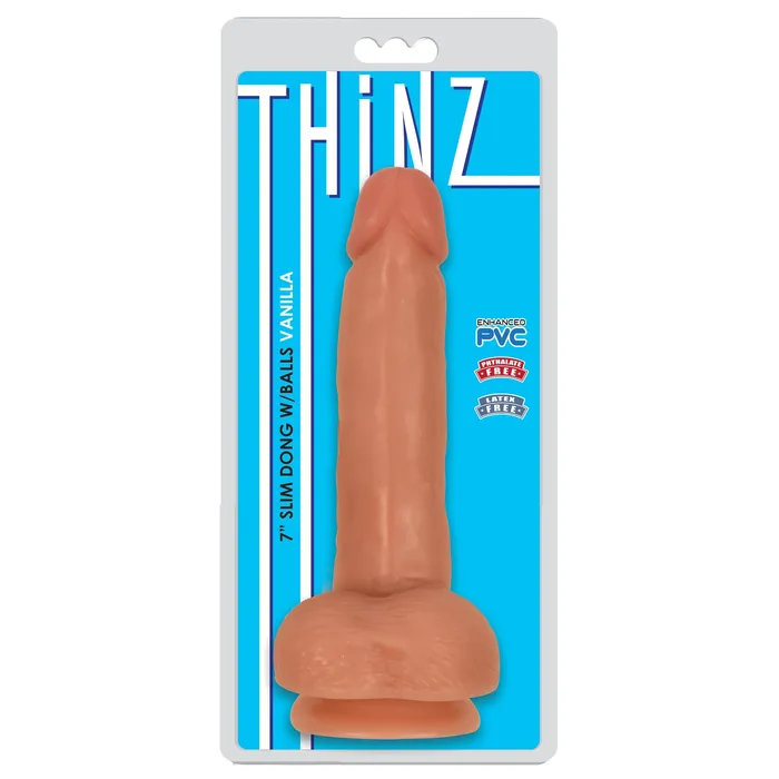 THINZ 7 Slim Dildo with Balls Vanilla Dildos