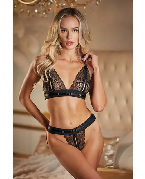 Allure Lace Peek a Boo Bralette Panty Black OS Allure Anal Allure Lace Peek a Boo Bralette Panty Black OS Allure Anal