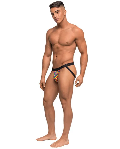 Anal Male Power Pride Fest Contoured Pouch Jock Rainbow SM