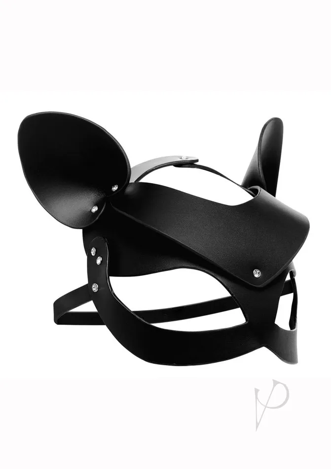 Anal Master Series Master Series Bad Kitten Leather Cat Mask Black
