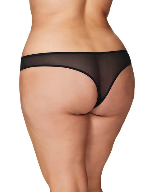 Anal Rsvp By Oh La La Cheri Crotchless Thong wPearls Black 3X4X Anal Rsvp By Oh La La Cheri Crotchless Thong wPearls Black 3X4X