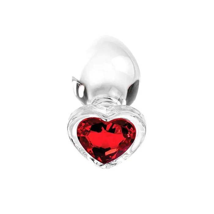 Anal Wild Night Fantasies Adam Eve RED HEART GEM GLASS PLUG SET