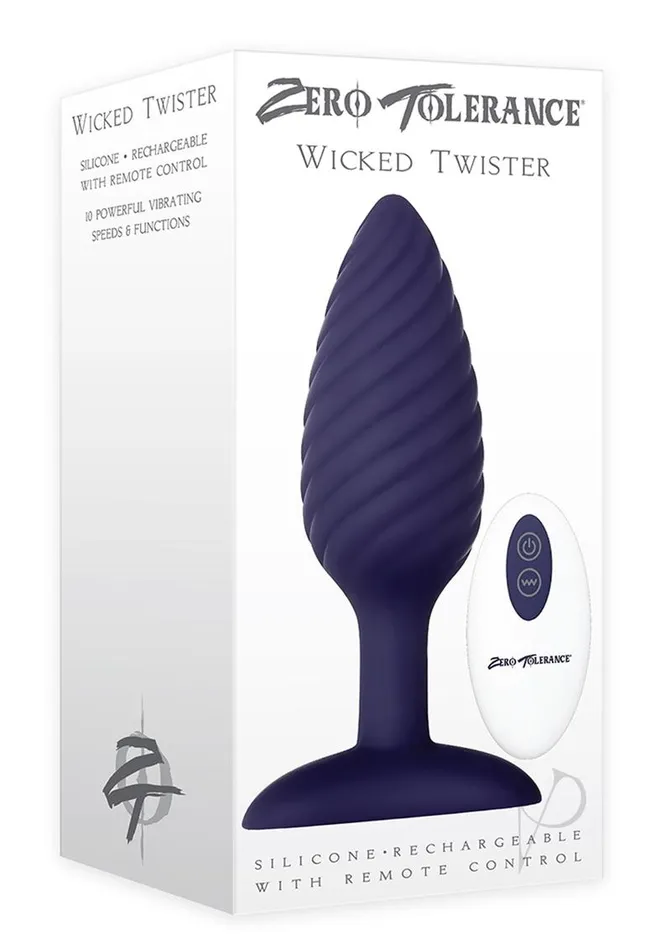 Anal Zero Tolerance Zero Tolerance Wicked Twister Rechargeable Silicone Vibrating Butt Plug Purple Anal Zero Tolerance Zero Tolerance Wicked Twister Rechargeable Silicone Vibrating Butt Plug Purple