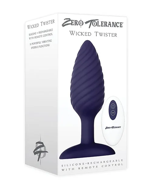 Anal Zero Tolerance Zero Tolerance Wicked Twister Rechargeable Silicone Vibrating Butt Plug Purple