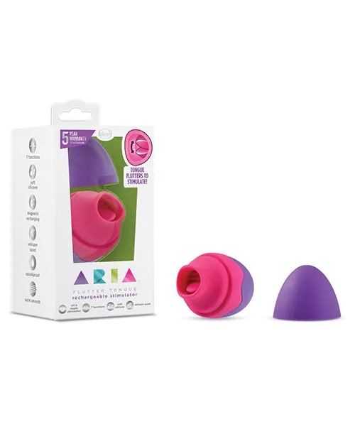 Aria Flutter Tongue Rechargeable Silicone Vibrator Purple Aria Vibrators
