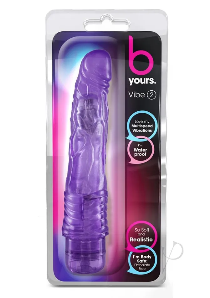 B Yours Vibe 2 Vibrating Dildo 9in Purple B Yours Vibrators