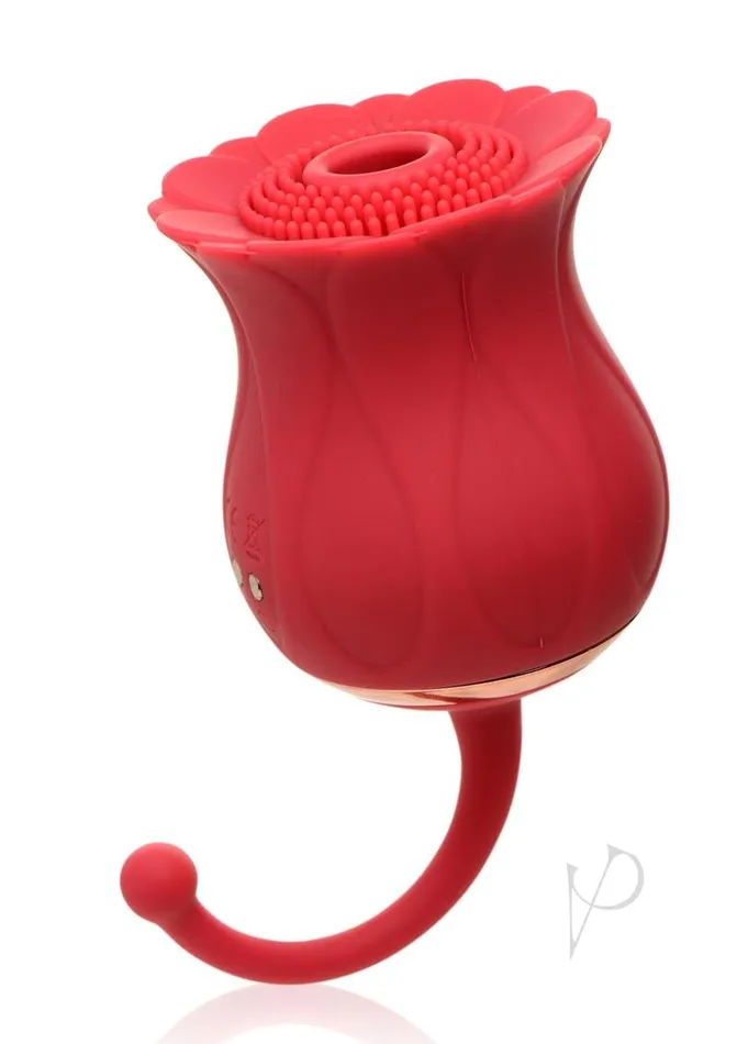 Bloomgasm Female Sex Toys Inmi Bloomgasm Royalty Rose Rechargeable Silicone Textured Suction Clitoral Stimulator Red