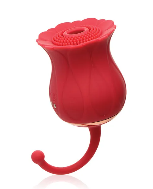 Bloomgasm Female Sex Toys Inmi Bloomgasm Royalty Rose Rechargeable Silicone Textured Suction Clitoral Stimulator Red