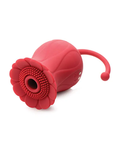 Bloomgasm Female Sex Toys Inmi Bloomgasm Royalty Rose Rechargeable Silicone Textured Suction Clitoral Stimulator Red
