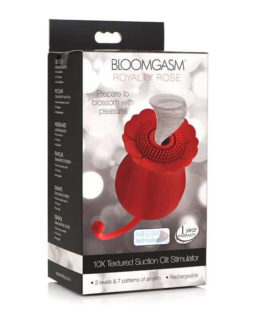 Bloomgasm Female Sex Toys Inmi Bloomgasm Royalty Rose Rechargeable Silicone Textured Suction Clitoral Stimulator Red