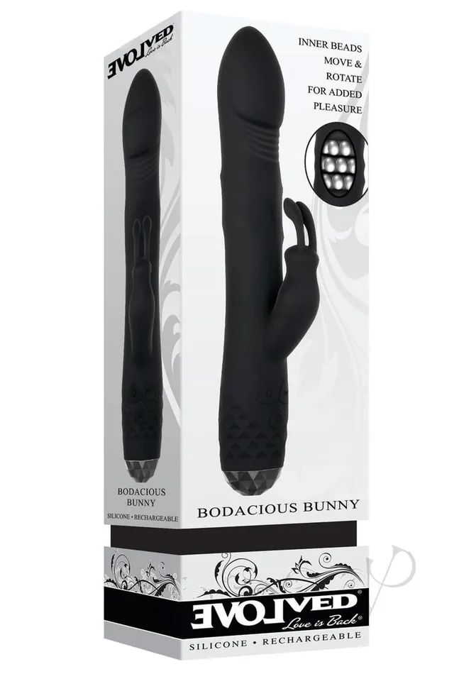 Bodacious Bunny Rechargeable Silicone Rabbit Vibrator Black Evolved Female Sex Toys Bodacious Bunny Rechargeable Silicone Rabbit Vibrator Black Evolved Female Sex Toys