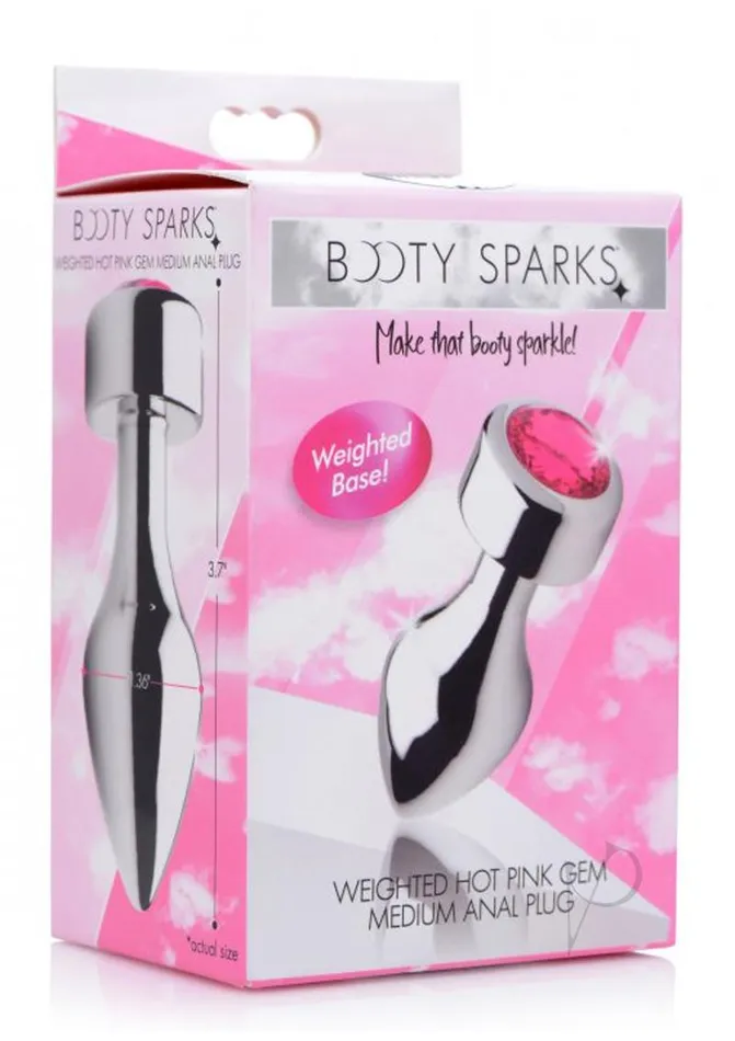 Booty Sparks Anal Booty Sparks Weighted Base Aluminum Plug Gem Medium Pink