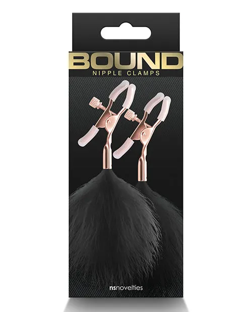 Bound Vibrators Bound Nipple Clamps F1 Rose GoldBlack Bound Vibrators Bound Nipple Clamps F1 Rose GoldBlack