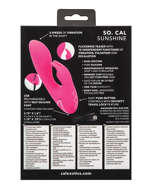 California Dreaming Female Sex Toys California Dreaming So Cal Sunshine Rechargeable Silicone Rabbit Vibrator Pink California Dreaming Female Sex Toys California Dreaming So Cal Sunshine Rechargeable Silicone Rabbit Vibrator Pink