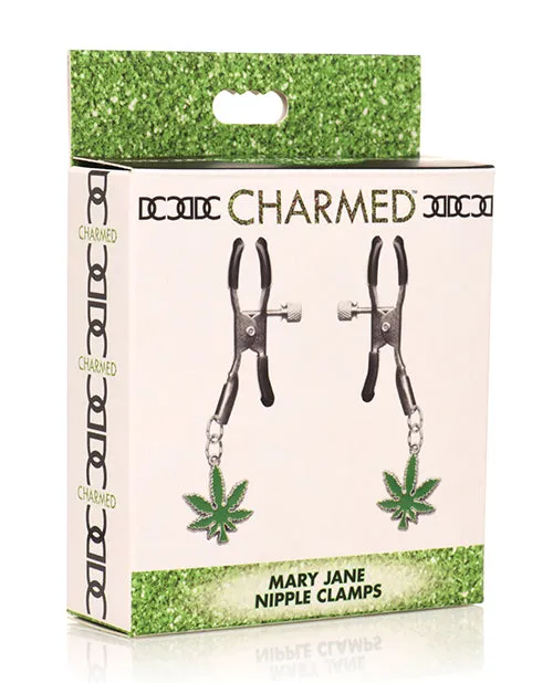 Charmed Mary Jane Nipple Clamps GreenSilver Charmed Anal