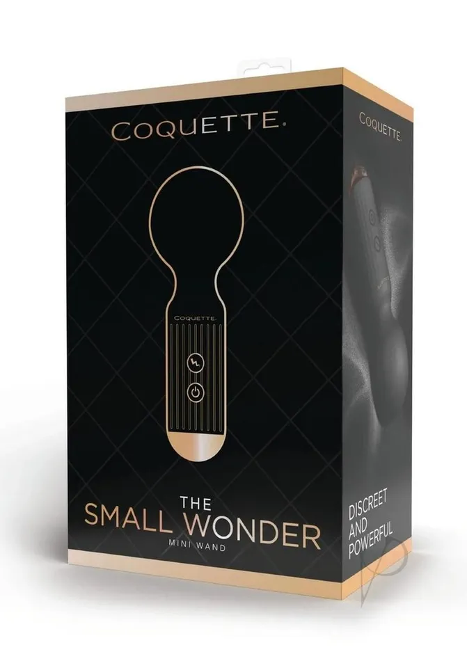 Coquette The Small Wonder Rechargeable Silicone Mini Wand BlackGold Coquette Female Sex Toys Coquette The Small Wonder Rechargeable Silicone Mini Wand BlackGold Coquette Female Sex Toys