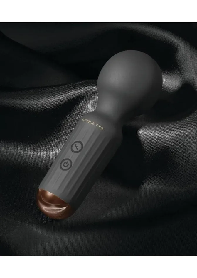 Coquette The Small Wonder Rechargeable Silicone Mini Wand BlackGold Coquette Female Sex Toys Coquette The Small Wonder Rechargeable Silicone Mini Wand BlackGold Coquette Female Sex Toys