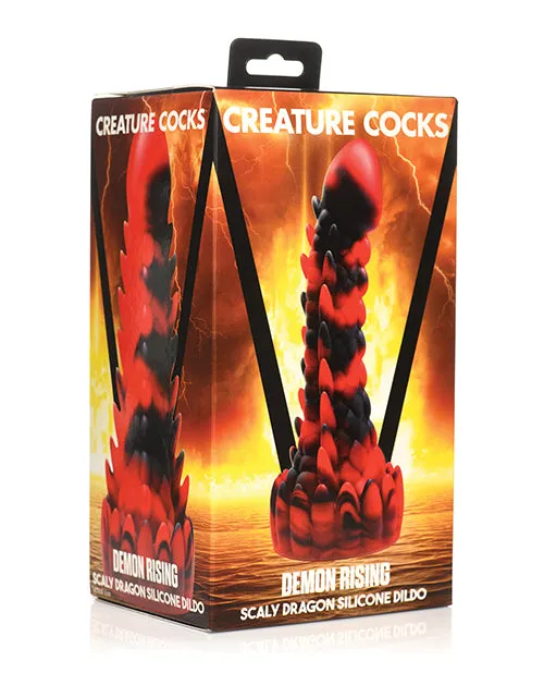 Creature Cocks Demon Rising Scaly Dragon Silicone Dildo RedBlack Creature Cocks Dildos