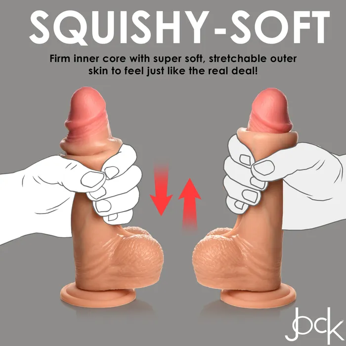 Curve Toys Dildos 8 Inch Real Skin Silicone Dildo with Balls