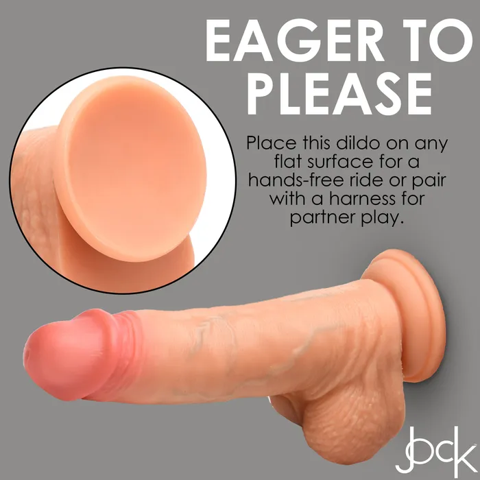Curve Toys Dildos 8 Inch Real Skin Silicone Dildo with Balls