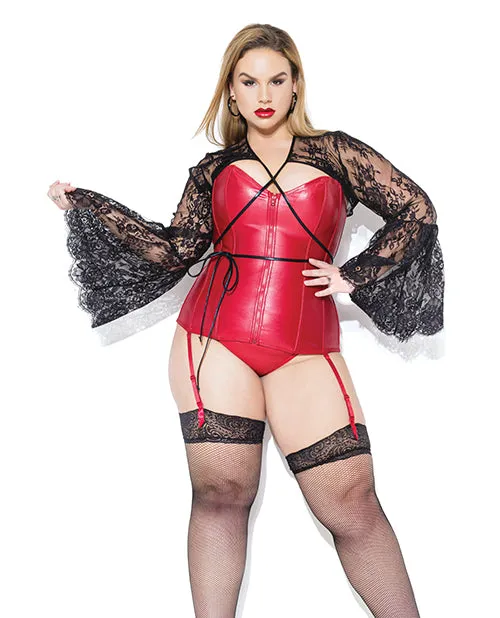 Darque Criss Cross Tie Shrug wBell Sleeves Pasties not Included Black OSXL Darque Anal