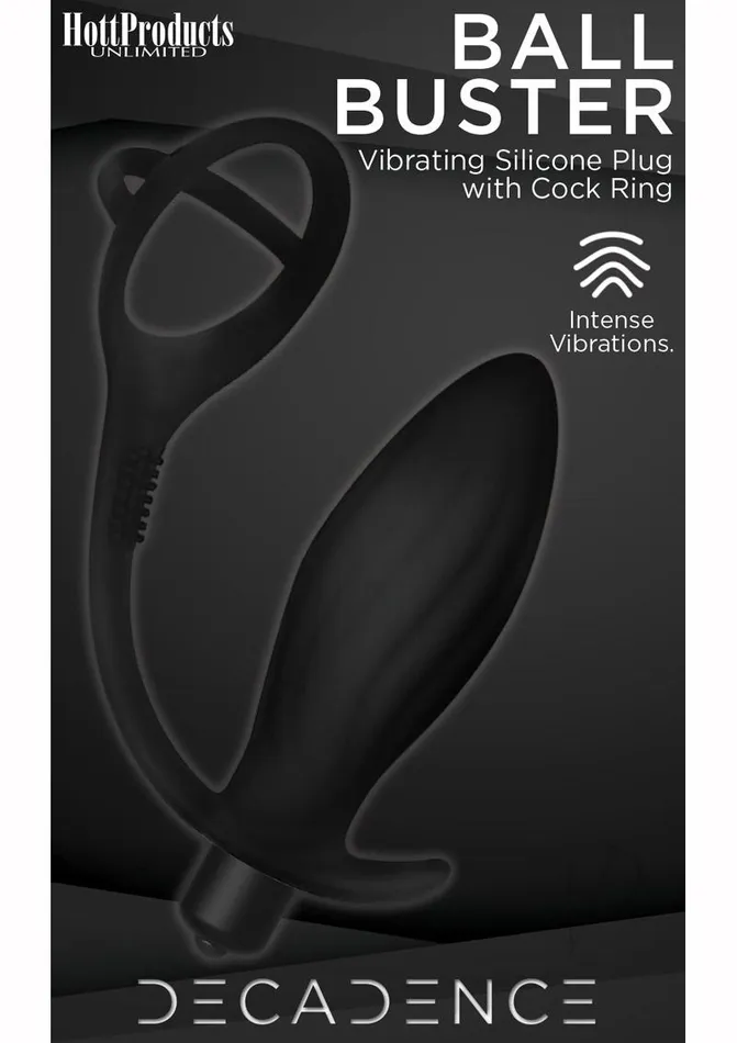 Decadence Decadence Ball Buster Silicone Vibrating Butt Plug with Cock Ring Black Male Sex Toys Decadence Decadence Ball Buster Silicone Vibrating Butt Plug with Cock Ring Black Male Sex Toys