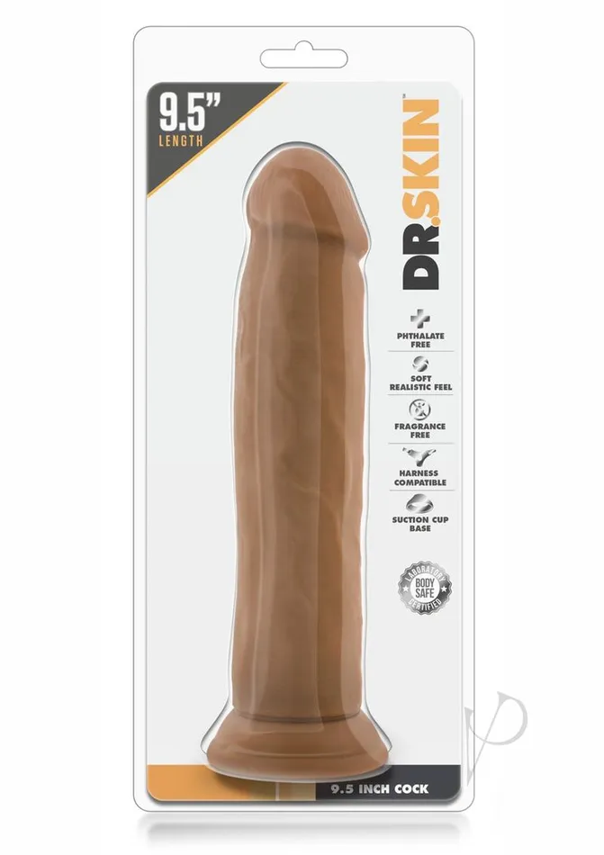 Dildos Dr Skin Silver Collection Cock Dildo 95in Caramel Dr Skin