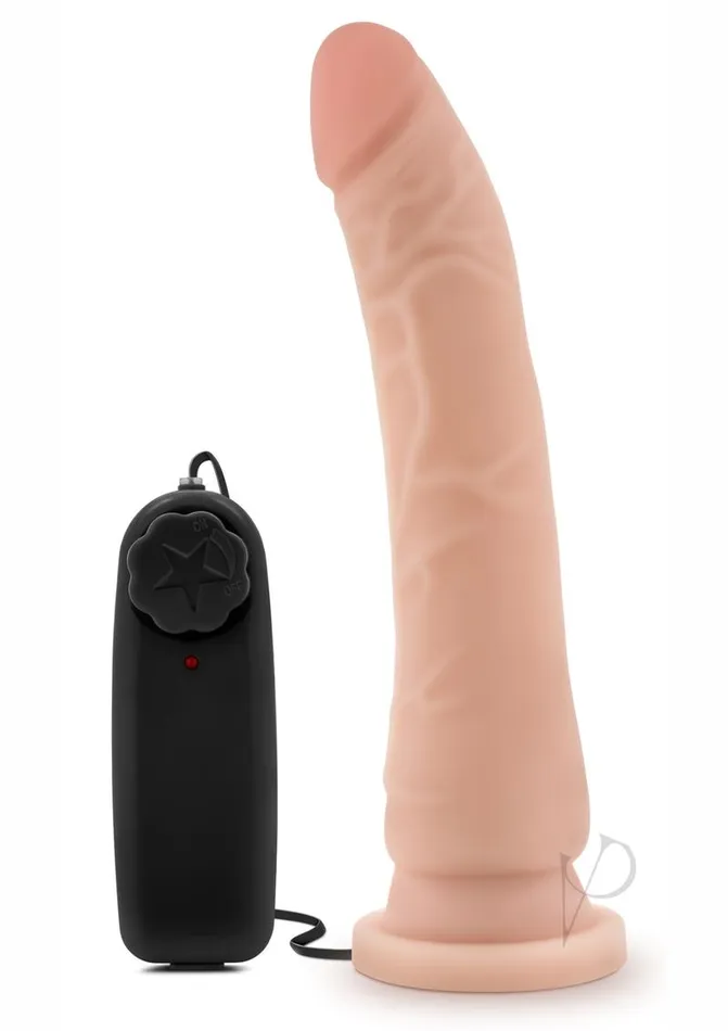 Dr Skin Female Sex Toys Dr Skin Silver Collection Vibrating Dildo with Suction Cup and Wired Remote Control 85in Vanilla