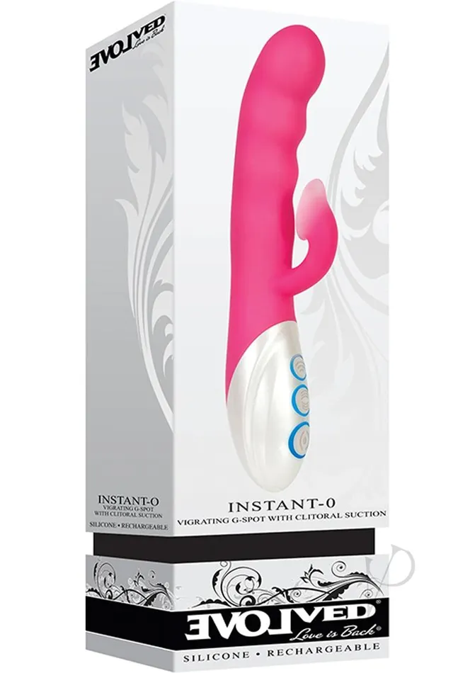 Evolved Female Sex Toys InstantO Rechargeable Silicone GSpot Vibrator with Clitoral Suction Pink Evolved Female Sex Toys InstantO Rechargeable Silicone GSpot Vibrator with Clitoral Suction Pink