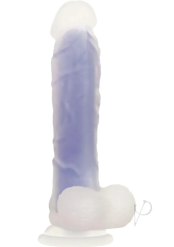 Evolved Female Sex Toys Luminous Dildo Silicone Realistic Dildo GlowInTheDark 8in Purple
