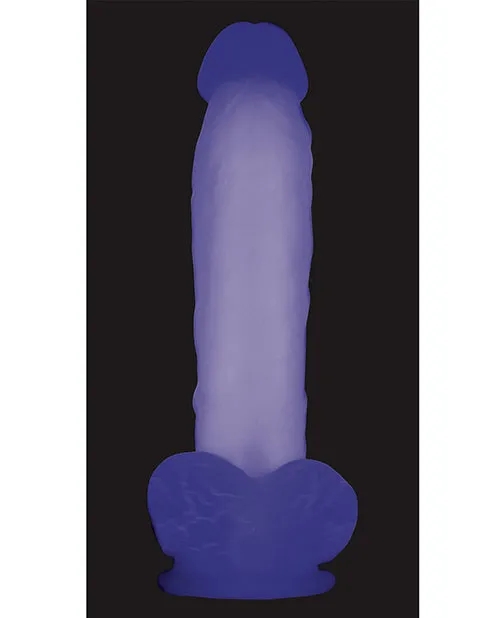 Evolved Female Sex Toys Luminous Dildo Silicone Realistic Dildo GlowInTheDark 8in Purple