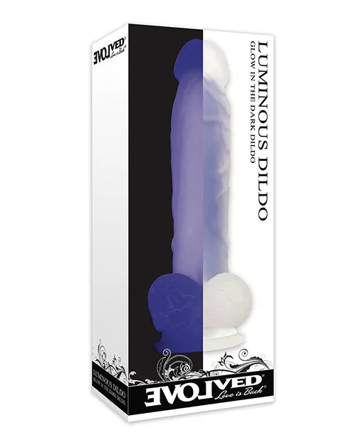 Evolved Female Sex Toys Luminous Dildo Silicone Realistic Dildo GlowInTheDark 8in Purple