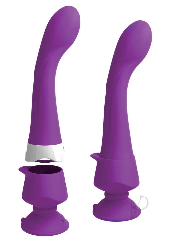 Female Sex Toys 3Some Wall Banger G Silicone Rechargeable Vibrator with Remote Control Purple 3 Some