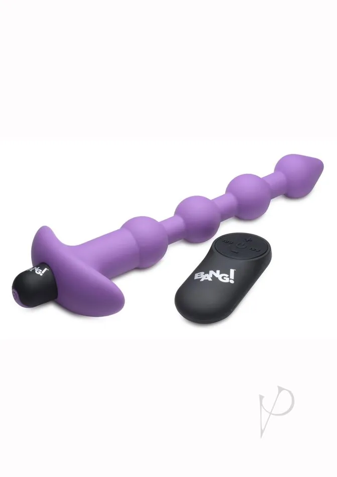 Female Sex Toys Bang Bang Vibrating Silicone Rechargeable Anal Beads with Remote Control Purple
