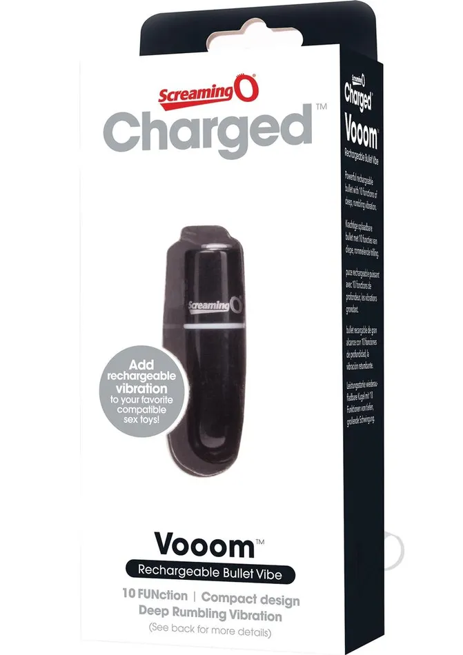 Female Sex Toys Charged Charged Vooom Rechargeable Bullet Vibrator Black
