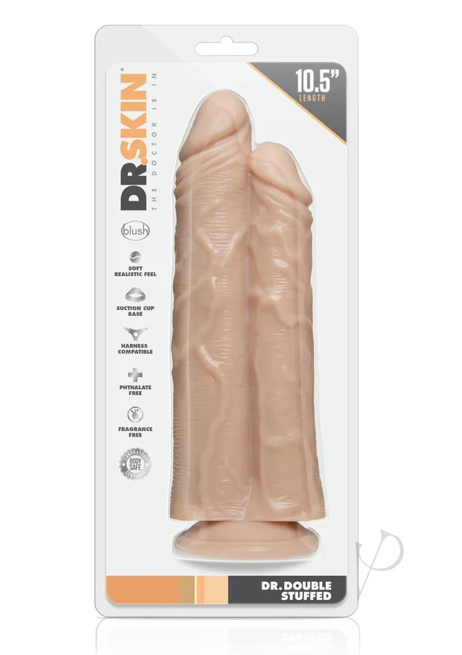 Female Sex Toys Dr Skin Dr Skin Silver Collection Double Trouble Dual Penetrating Dildo with Suction Cup 105in Vanilla Female Sex Toys Dr Skin Dr Skin Silver Collection Double Trouble Dual Penetrating Dildo with Suction Cup 105in Vanilla