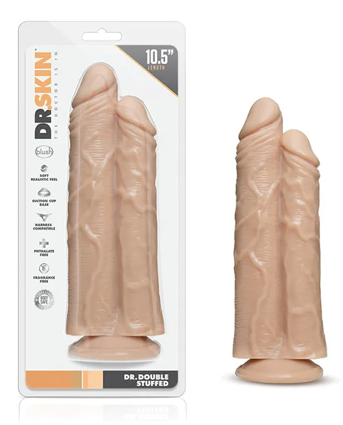 Female Sex Toys Dr Skin Dr Skin Silver Collection Double Trouble Dual Penetrating Dildo with Suction Cup 105in Vanilla Female Sex Toys Dr Skin Dr Skin Silver Collection Double Trouble Dual Penetrating Dildo with Suction Cup 105in Vanilla