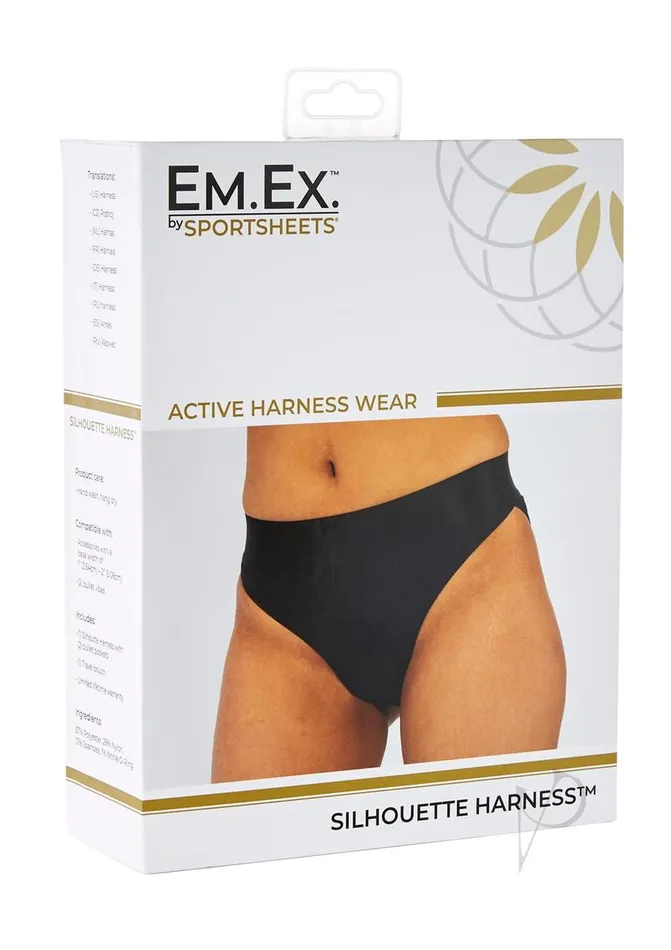 Female Sex Toys EmEx EM EX Active Harness Wear Silouette Harness Bikini Cut Small Black Female Sex Toys EmEx EM EX Active Harness Wear Silouette Harness Bikini Cut Small Black