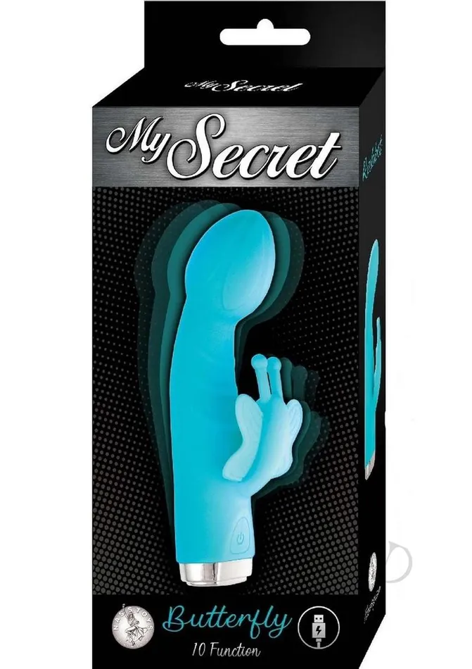 Female Sex Toys Nasstoys My Secret Butterfly Rechargeable Silicone Rabbit Vibrator Aqua Female Sex Toys Nasstoys My Secret Butterfly Rechargeable Silicone Rabbit Vibrator Aqua