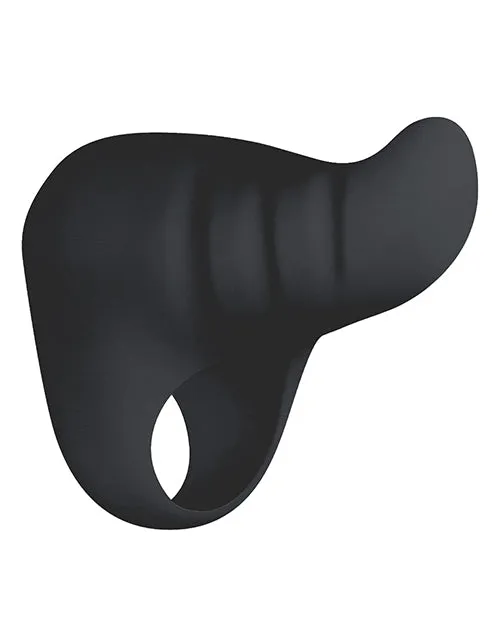 Female Sex Toys Power Couple Rechargeable Silicone GSpot Vibrator with Clitoral Stimulator and Finger Ring Black Evolved