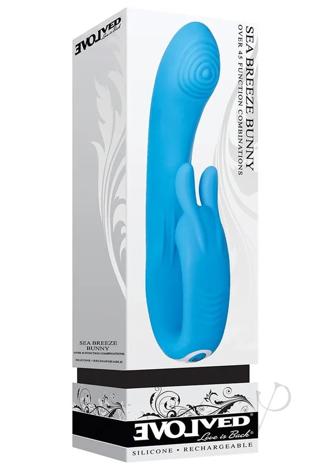 Female Sex Toys Sea Breeze Bunny Rechargeable Silicone GSpot Rabbit Vibrator Blue Evolved Female Sex Toys Sea Breeze Bunny Rechargeable Silicone GSpot Rabbit Vibrator Blue Evolved