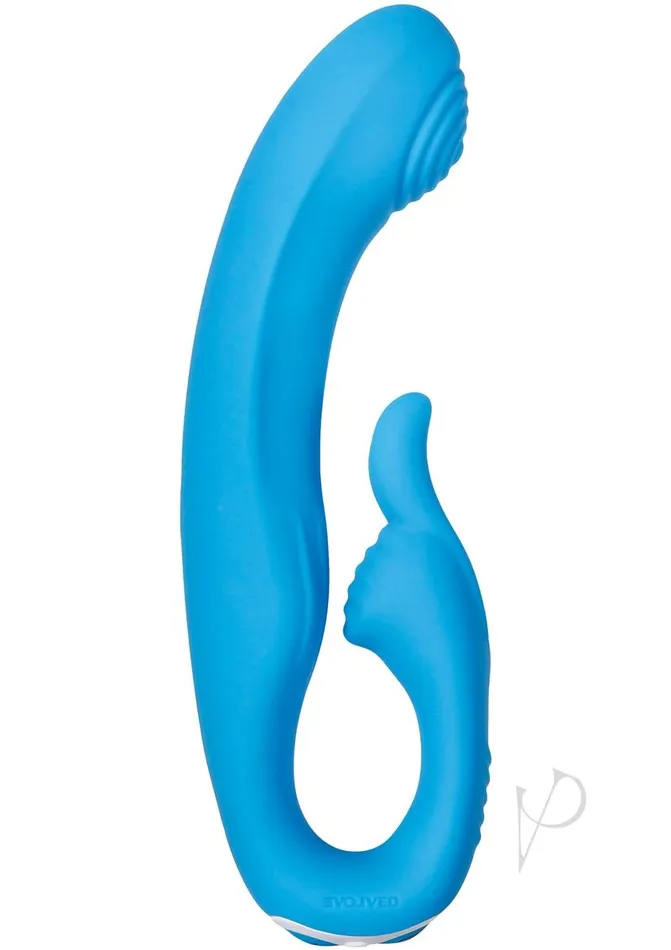 Female Sex Toys Sea Breeze Bunny Rechargeable Silicone GSpot Rabbit Vibrator Blue Evolved