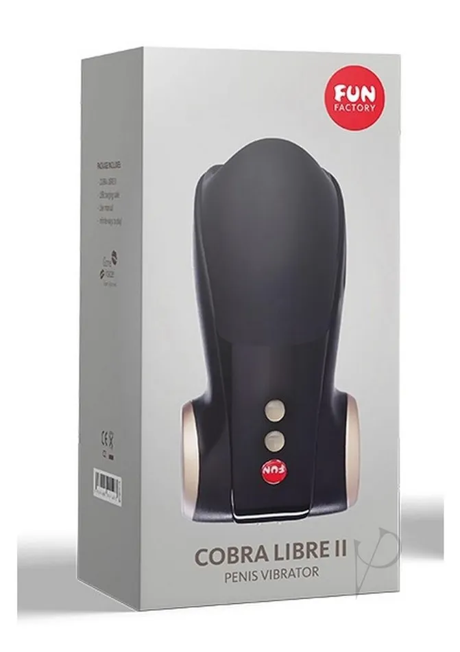 Fun Factory Cobra Libre II Silicone Penis Vibrator Black Vibrators