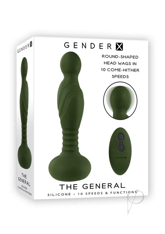 Gender X Female Sex Toys Gender X The General Rechargeable Silicone Vibrator with Remote Control Green Gender X Female Sex Toys Gender X The General Rechargeable Silicone Vibrator with Remote Control Green