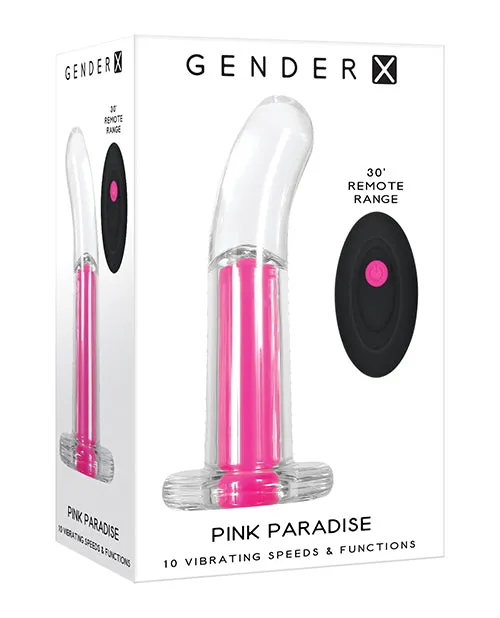 Gender X Pink Paradise Silicone Rechargeable Vibrator with Remote Control ClearPink Gender X Female Sex Toys
