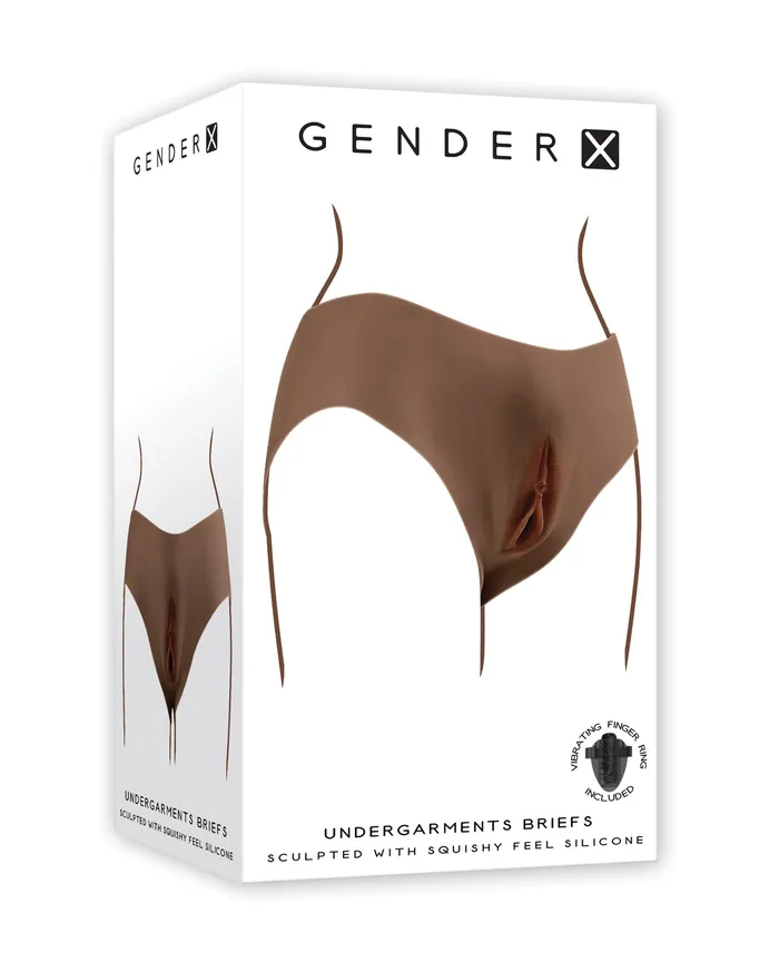 Gender X Undergarments Briefs with Silicone Vagina Chocolate Gender X Male Sex Toys